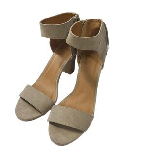 Charlotte Russe tan sandals with a fringe. Size 8.